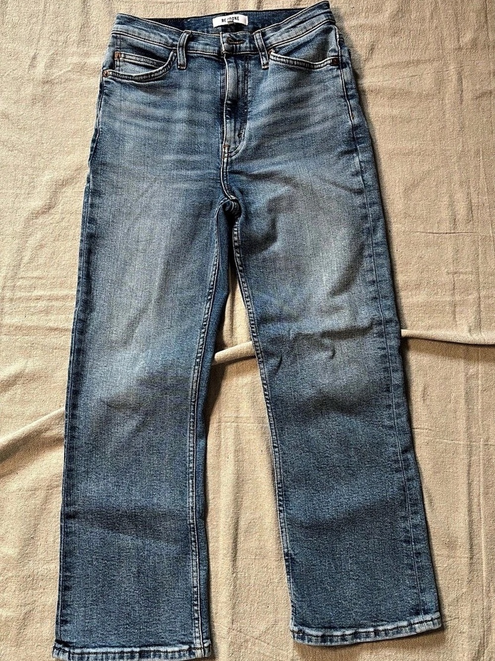 RE/DONE 70s High Rise Stove Pipe Jeans Straight Leg Jeans Waist 26